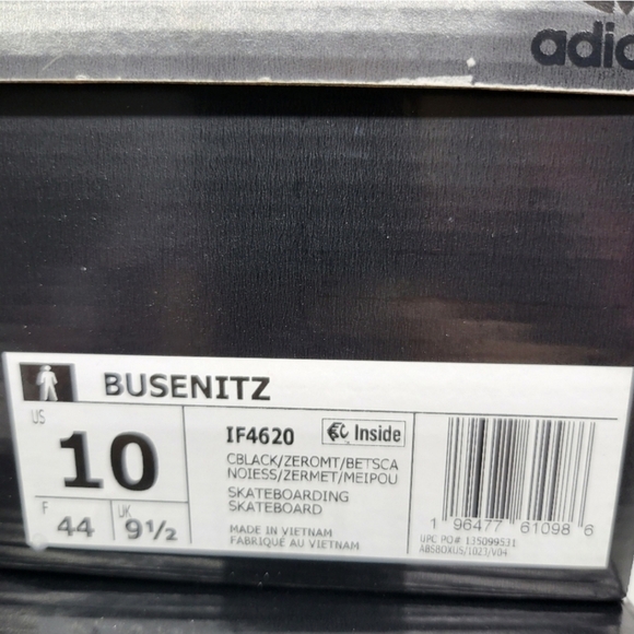 New adidas Busenitz Pro Core Black Men's Skateboarding Shoes Size 10 - Picture 8 of 8